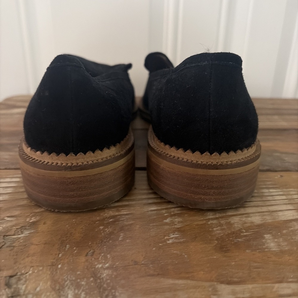 Susina Shoes Womens 8 M Black Suede Loafers Kellen Almond Toe Slip On - Picture 5 of 8